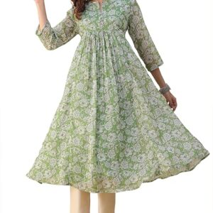 218 Chiffon Regular Fit Floral Regular Dress M