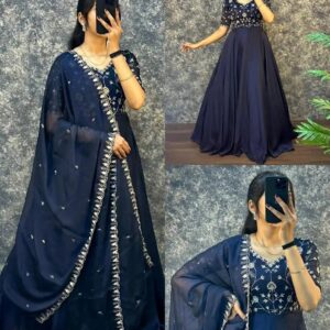 395 SILK GOWN WITH DUPATTA L