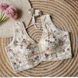 396 EMBROIDERY SILK BLOUSE R