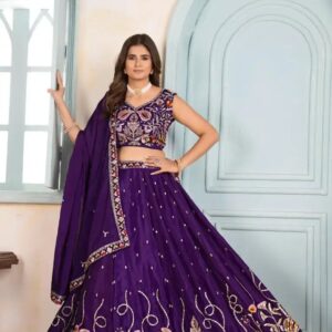 401 CHINNON THREAD WORK LEHENGA CHOLI U