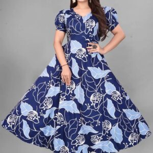 413 CREPE FLOWER DIGITAL PRINT DRESS M