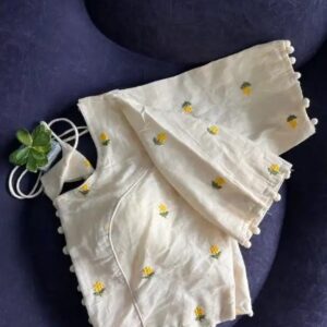 423 PURE KHADI EMBROIDERY BLOUSE R