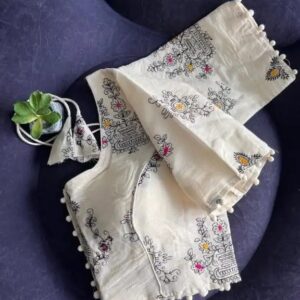 424 PURE KHADI EMBROIDERY BLOUSE R