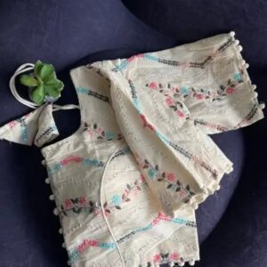 427 PURE KHADI EMBROIDERY BLOUSE R