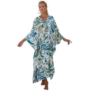 468 Floral Plus Size Kaftan Dress M