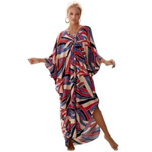 469 Floral Plus Size Kaftan Dress XL